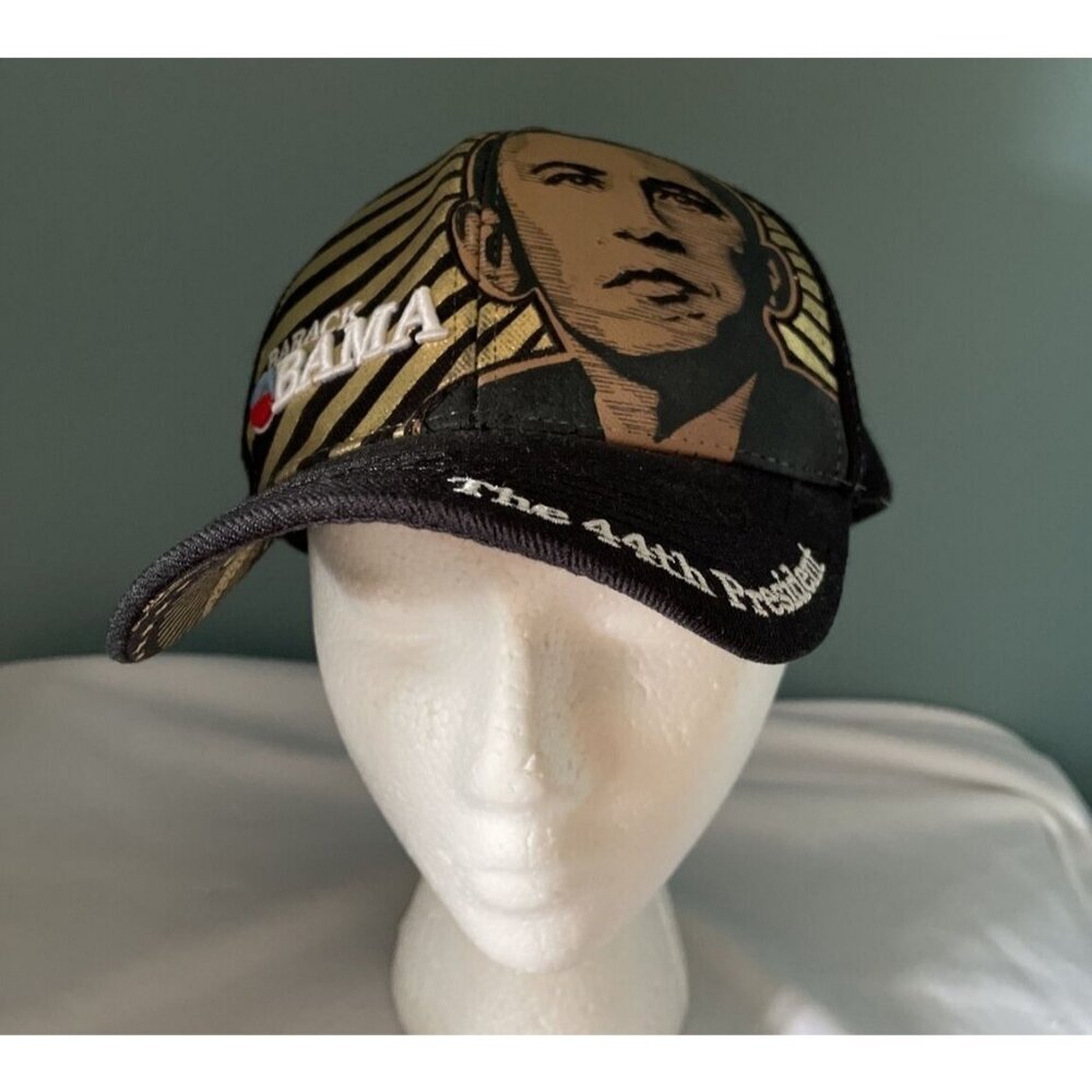 Barack Obama "The 44th President" Black Baseball Hat With Gold Accent
